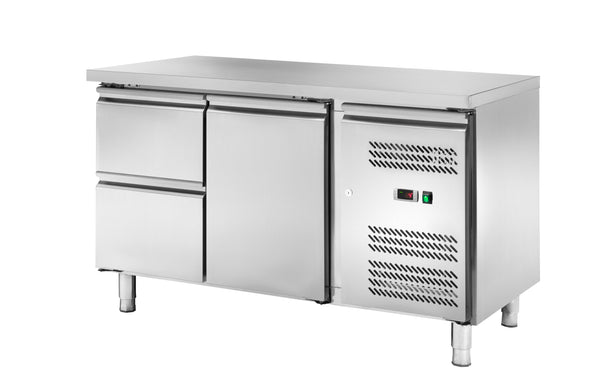 Locher Kühltisch GN1/1 mit 1 Türe und 2 Schubladen