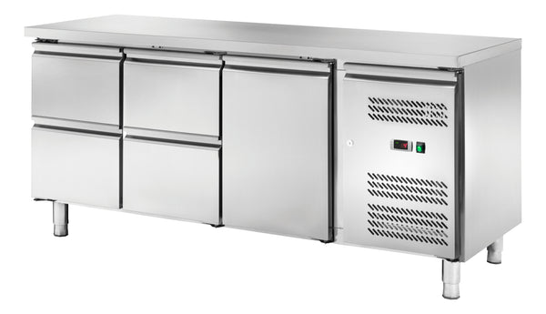 Locher Kühltisch GN1/1 mit 1 Türen und 4 Schubladen