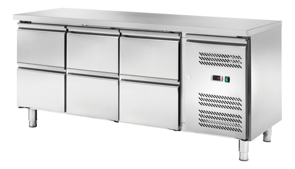 Locher Kühltisch GN1/1 mit 6 Schubladen