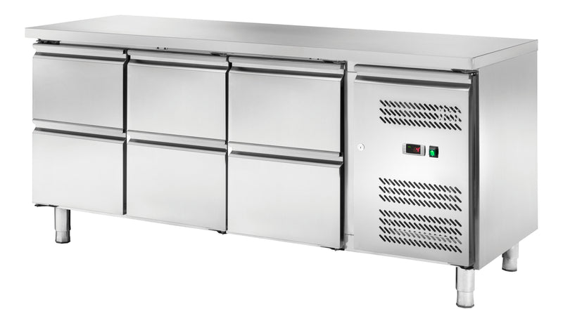Locher Kühltisch GN1/1 mit 6 Schubladen