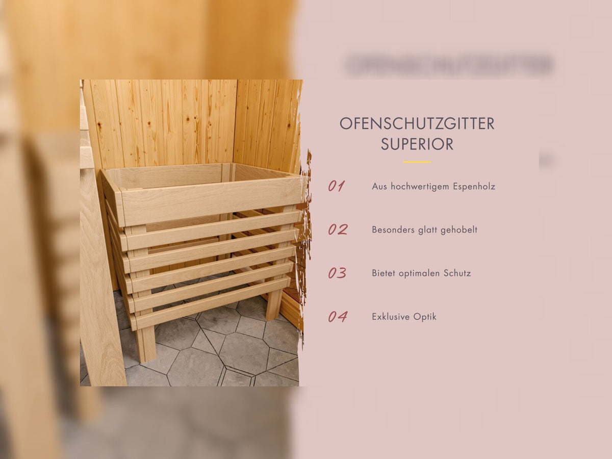 Karibu Sauna Askja 68 mm, inkl. 9 kW Bioofen ext. Steuerung Wifi HUUM - ohne Dachkranz -