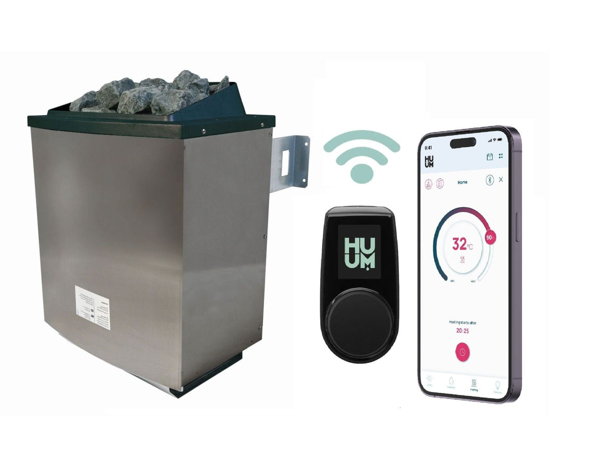 Karibu Sauna Ainur 3, 68 mm, inkl. 9 kW Ofen ext. Steuerung Wifi HUUM - ohne Dachkranz -