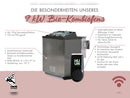 Karibu Sauna Alcinda, 68 mm, inkl. 9 kW Bioofen ext. Streuerung Wifi HUUM- mit Dachkranz -