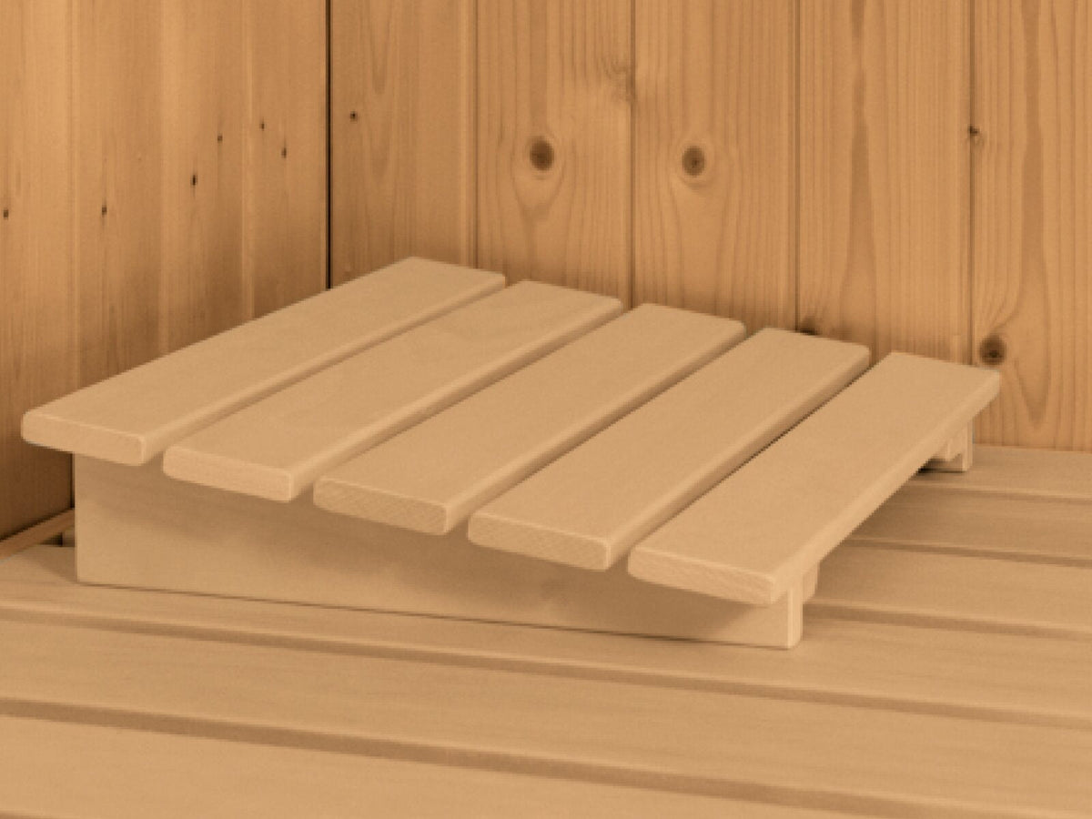 Karibu Sauna Alcinda 2, 68 mm, inkl. 9 kW Bioofen ext. Steuerung Wifi HUUM - ohne Dachkranz -
