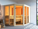 Karibu Multifunktions-Sauna Ava, inkl. 9 kW Ofen, ext. Steuerung Wifi HUUM und Infrarotstrahler