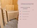 Karibu Multifunktions-Sauna Asta, inkl 9 kW Ofen ext. Steuerung Wifi HUUM und Infrarotstrahler - mit Dachkranz -