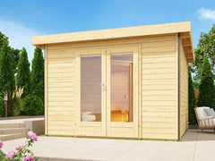 Karibu Saunahaus Mainburg 1 naturbelassen, inkl. 9kW Bioofen ext. Steuerung HUUM – Vorschau 6