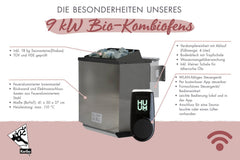 Karibu Saunahaus Mainburg 1 terragrau, inkl. 9kW Bioofen ext. Steuerung HUUM – Vorschau 9
