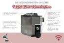 Karibu Saunahaus Hygge 38 mm- terragrau, inkl. 9 kW Bioofen ext. Steuerung Wifi HUUM