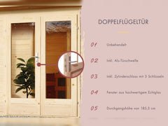 Karibu Saunahaus Mainburg 1 Set B naturbelassen, inkl. 9 kW Bioofen ext. Steuerung HUUM – Vorschau 5