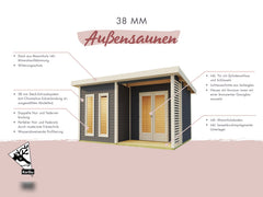Karibu Saunahaus Mainburg 1 Set B terragrau, inkl. 9 kW Ofen ext. Steuerung HUUM – Vorschau 12