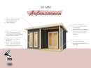 Karibu Saunahaus Mainburg 1 Set B terragrau, inkl. 9 kW Bioofen ext. Steuerung HUUM