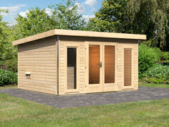 Karibu Saunahaus Mainburg 2 Set B naturbelassen, inkl. 9 kW Ofen ext. Steuerung HUUM – Vorschau 1