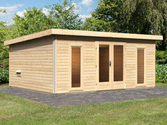 Karibu Saunahaus Mainburg 4 naturbelassen, inkl. 9kW Ofen ext. Steuerung HUUM – Vorschau 2