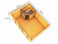 Karibu Saunahaus Mainburg 4 naturbelassen, inkl. 9kW Ofen ext. Steuerung HUUM – Vorschau 3
