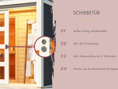 Karibu Saunahaus Hygge 38 mm- terragrau, inkl. 9 kW Bioofen ext. Steuerung Wifi HUUM – Vorschau 4