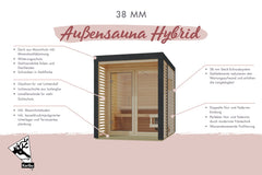 Karibu Hybrid Saunahaus Ares 3, inkl. Anbaudach in anthrazit/graualuminium -ohne Ofen- – Vorschau 9