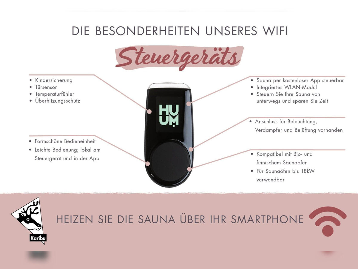 Karibu Hybrid Saunahaus Ares 3, inkl. Anbaudach in anthrazit/anthrazit, inkl. 9 kW Bioofen ext. Steuerung Wifi HUUM