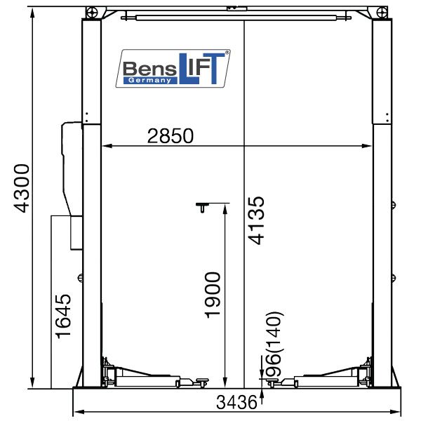 Benslift 2-Säulen-Hebebühne 4.2 T