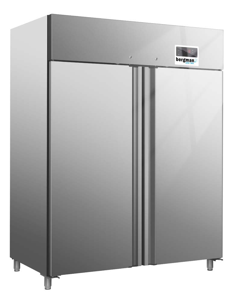 Bergman Ecoline 1400 Gastro Edelstahl-Kühlschrank 2-Türig Gn 2/1 -1300 L