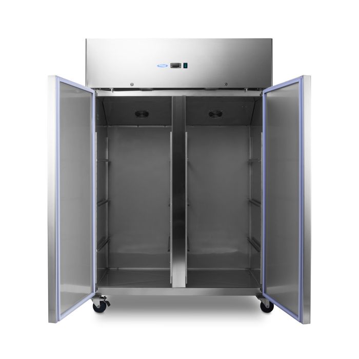 MAXIMA Gastro Gefrierschrank - 800 l - 6 Einstellbare Regale - auf Rädern - inkl. Regale