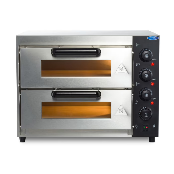 MAXIMA Gastro Pizzaofen - Passt 2 x Ø 40 cm Pizzas - Doppeldeck