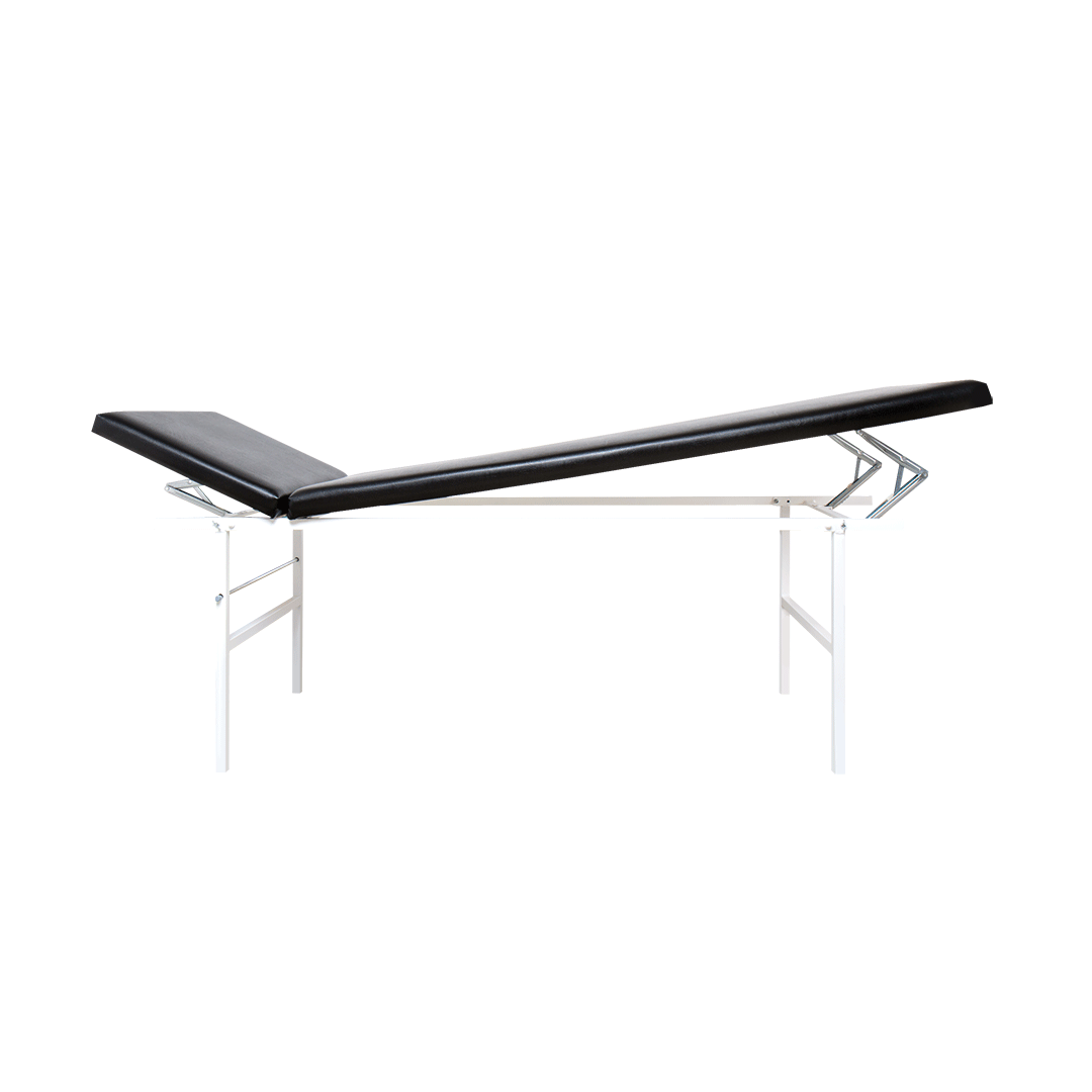 Söhngen examination table, tubular steel, adjustable head and foot section, black
