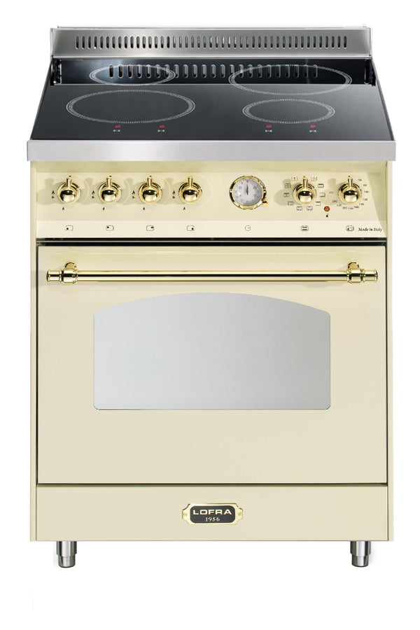 LOFRA - DOLCEVITA INDUCTION - SINGLE OVEN 60cm - RBI 66 MFT/ 4I - Ivory - Brass Finish 