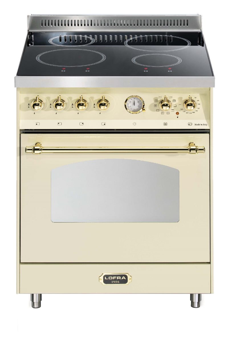 LOFRA - DOLCEVITA INDUCTION - SINGLE OVEN 60cm - RBI 66 MFT/ 4I - Ivory - Brass Finish 