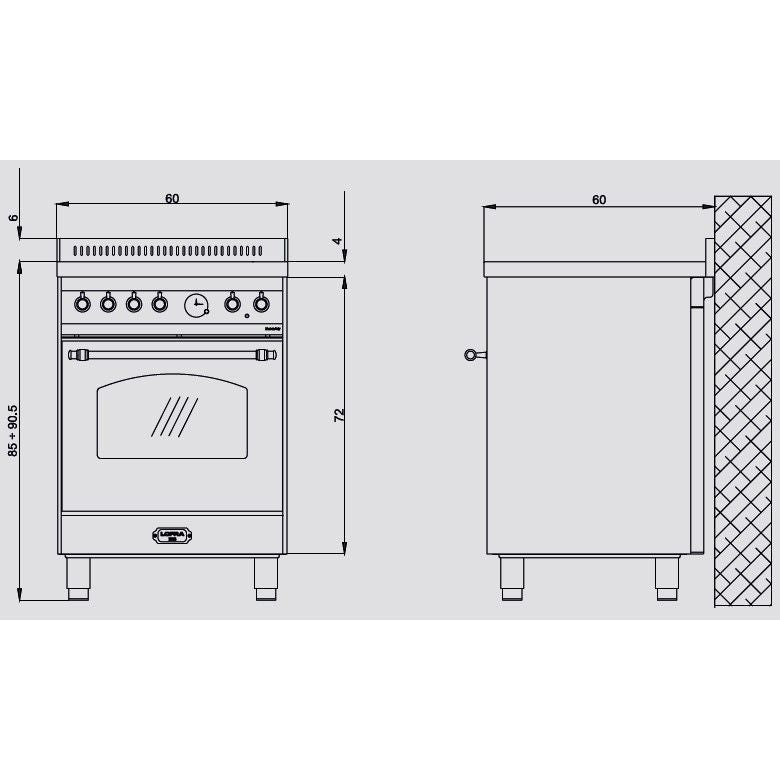 LOFRA - DOLCEVITA INDUKTION - SINGLE OVEN 60cm - RBI 66 MFT/ 4I - Ivory - Messing Finish