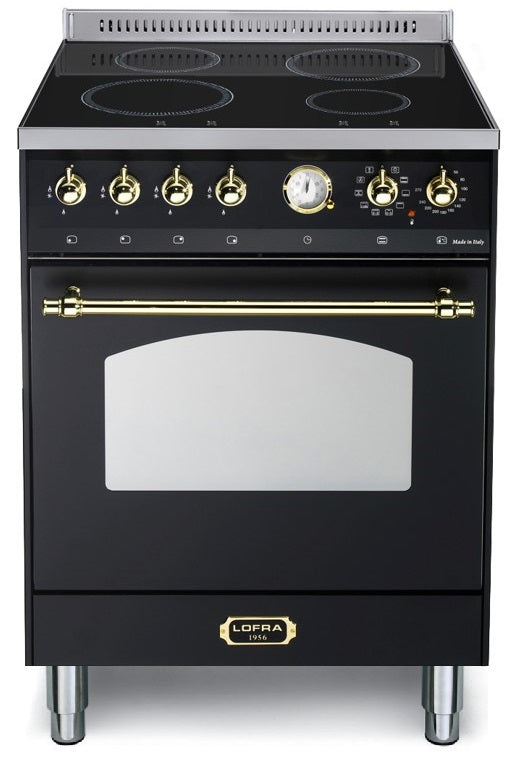 LOFRA - DOLCEVITA INDUCTION - SINGLE OVEN 60cm - RNM 66 MFT/ 4I - Black - Brass Finish 