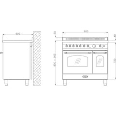 LOFRA - DOLCEVITA INDUKTION - DOUBLE OVEN 90 cm - RSD 96 MFTE/ 5I - Stainless Steel - Chrome Finish – Vorschau 3