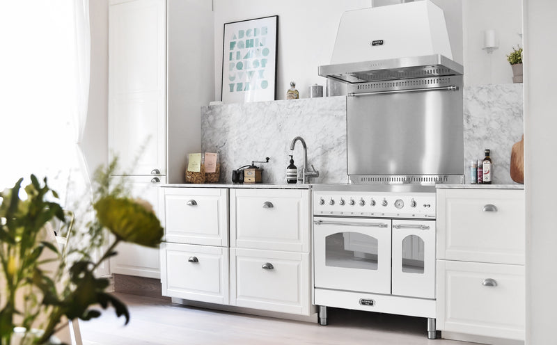 LOFRA - DOLCEVITA - DOUBLE OVEN 90 cm - RBPD 96 MFTE/CI - PEARL WHITE - Chrome Finish 