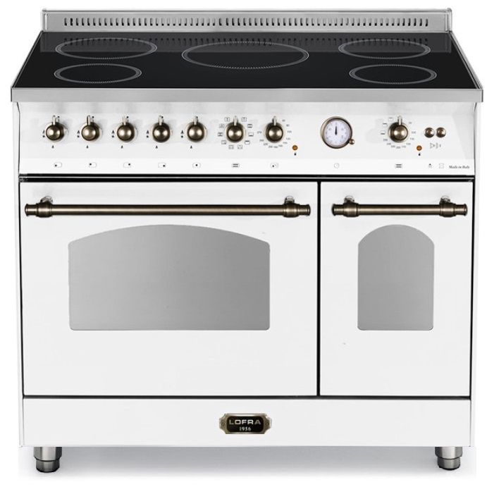 LOFRA - DOLCEVITA INDUZIONE - DOPPIO FORNO 90 cm - RBPD 96 MFTE/ 5I - Bianco Perla - Finiture Bronzo
