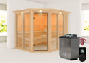 Karibu Design Sauna "Sauna Lina" 5 Personen 9 kW Bio-Kombi Ofen + Steuergerät HUUM WIFI