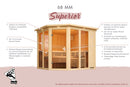 Karibu Design Sauna "Sauna Lina" 5 Personen 9 kW Bio-Kombi Ofen + Steuergerät HUUM WIFI