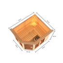 Karibu Design Sauna "Sauna Lina" 5 Personen 9 kW Bio-Kombi Ofen + Steuergerät HUUM WIFI