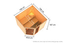 Karibu "Sauna Valida 4 Eckeinstieg mit Fenster" 4 Personen