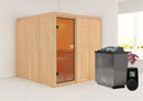 Karibu Innensauna "Sauna Hannah 3" 5 Personen 9 kW Bio-Kombi Ofen + Steuergerät HUUM WIFI