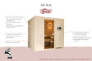 Karibu Innensauna "Sauna Hannah 3" 5 Personen 9 kW Bio-Kombi Ofen + Steuergerät HUUM WIFI