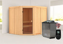 Karibu Innensauna "Sauna Hannah 2" 5 Personen 9 kW Bio-Kombi Ofen + Steuergerät HUUM WIFI