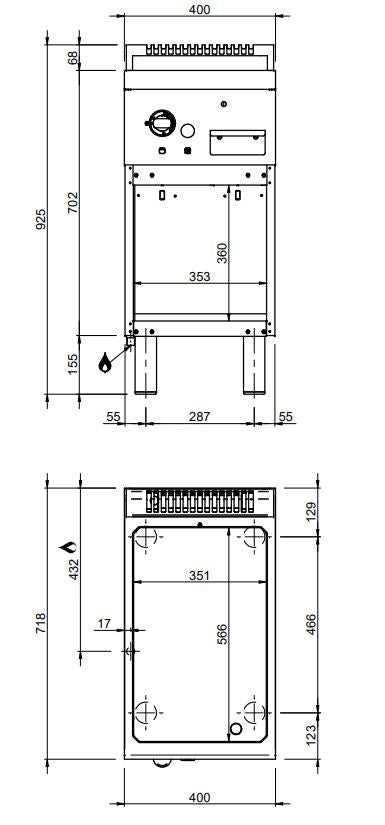 Bergman Profiline 700 Gas Grill Plate Smooth - 5 Kw