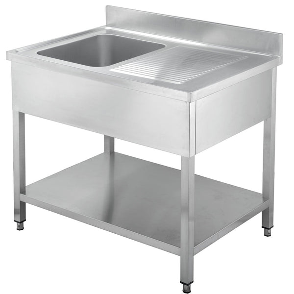 Bergman Profiline Sinks 700 with 1 Left Bowl and Draining Board B1000