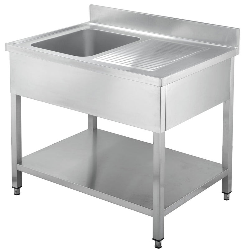 Bergman Profiline Sinks 600 with 1 Left Bowl and Draining Board B1000