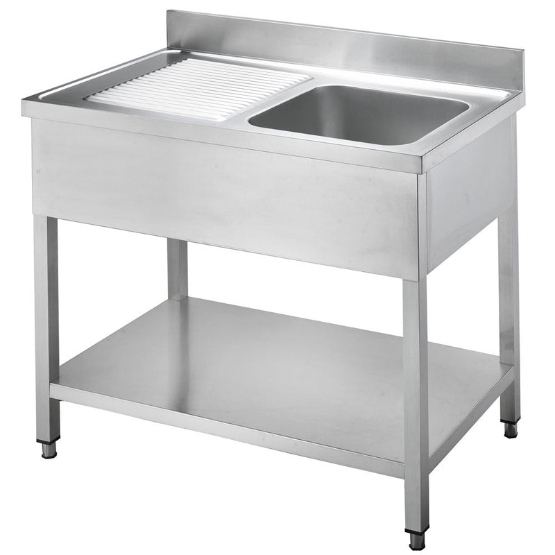 Bergman Profiline Sinks 700 with 1 basin right and draining board B1000