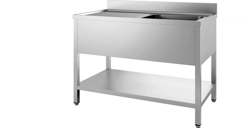 Bergman Profiline Sinks 700 with 1 basin right and draining board B1000