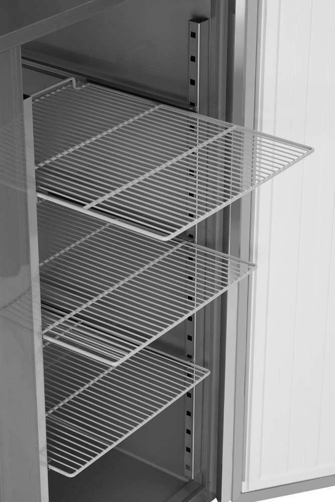 Bergman Ecoline 1400 Gastro Edelstahl-Kühlschrank 2-Türig Gn 2/1 -1300 L