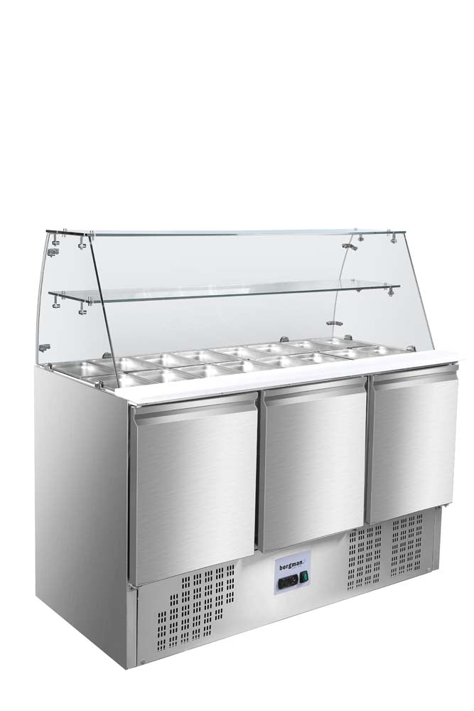 Bergman Ecoline 700 Saladette 3-Türig Und Glasaufsatz - 368 L