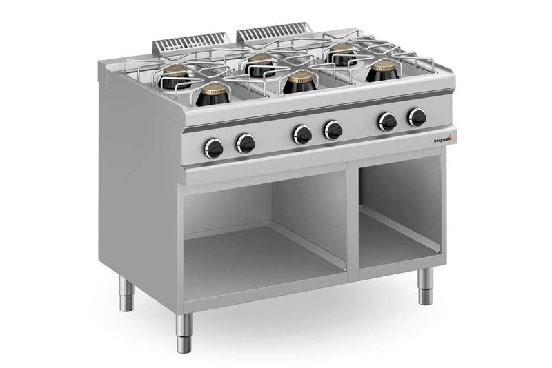 Bergman Profiline 700 Gas Stove with 6 Burners &amp; Open Base