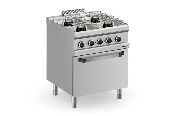 Bergman Profiline 700 Gas Stove with 4 Burners &amp; Electric Convection Oven - 28 Kw